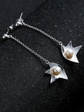 Flower Pattern Pearl Earrings