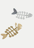 Gold&Silver Fishbone Earrings