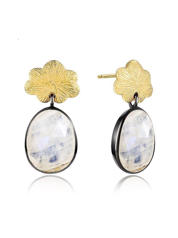 Silver Flower Pattern Earrings