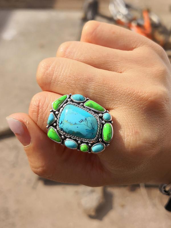 Natural Turquoise Silver Ring