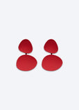 Red Irregular Hyperbolic Earrings