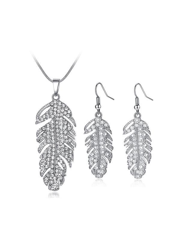Rhinestone Necklace Earring Set
