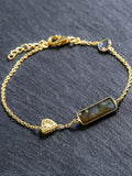 Silver&Natural Labradorite Bracelet