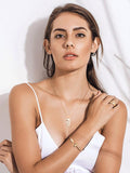Silver&Diamond Open Bracelet
