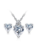 Heart Pattern Necklace&Earrrings Set