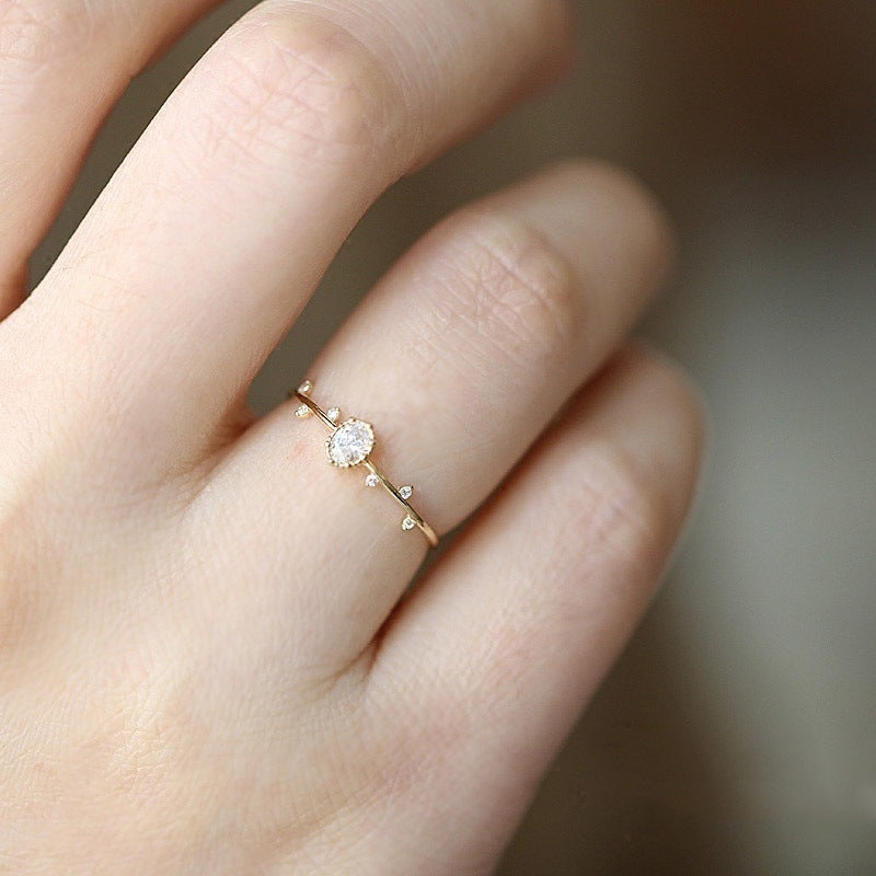 European and American delicate and lovely twig ring
