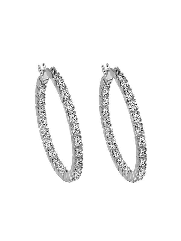 Full Zircon Round Earrings