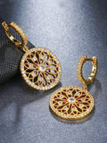 Round Hollow Diamond Earrings