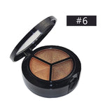 3 Colors Profession Nature Matte Makeup Naked Eyeshadow Cosmetic Nude Glitter Eye Shadow Palettle With Mirror Eye Pencil