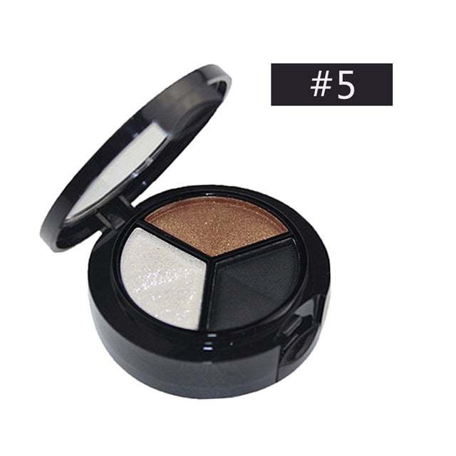 3 Colors Profession Nature Matte Makeup Naked Eyeshadow Cosmetic Nude Glitter Eye Shadow Palettle With Mirror Eye Pencil