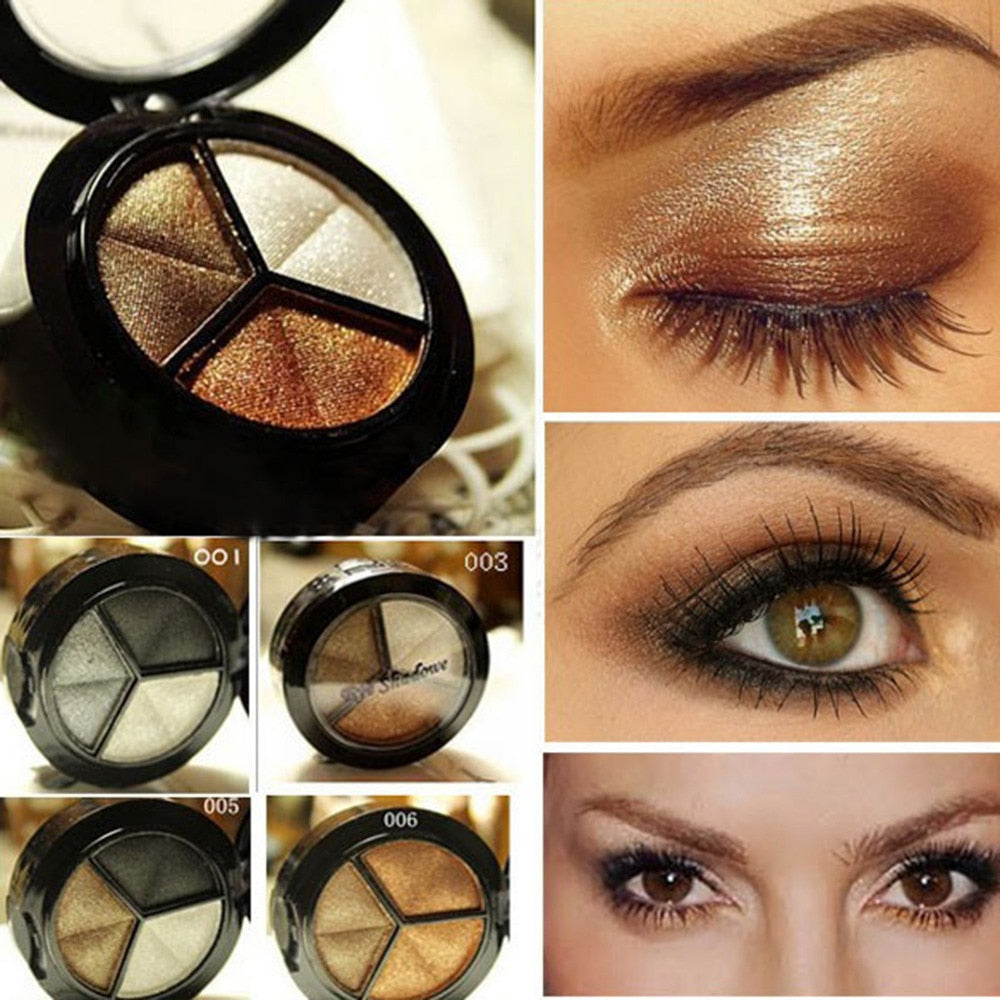3 Colors Profession Nature Matte Makeup Naked Eyeshadow Cosmetic Nude Glitter Eye Shadow Palettle With Mirror Eye Pencil