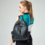 Fashion Black Genuine Leather Backpack