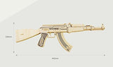F&S 3D DIY Wooden Puzzles AK47 JZ404 Model Kits DIY Block Building Jigsaw Toy for Kid