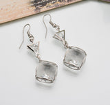 Fashion square crystal earrings