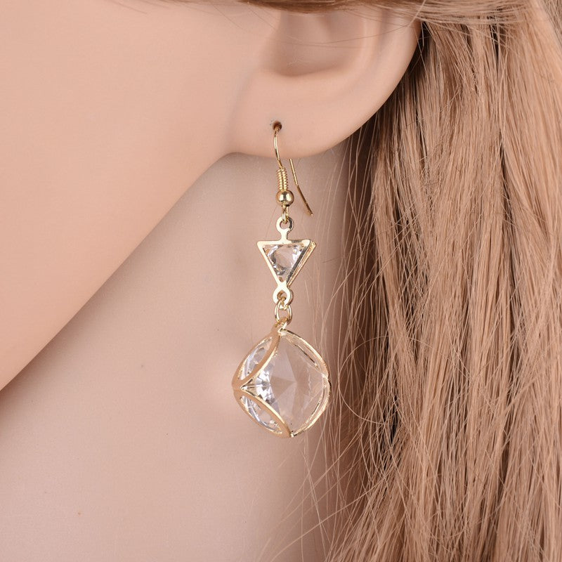 Fashion square crystal earrings