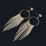 European and American fashion exaggerated fringed diamond earrings