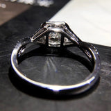 Cubic Zirconia Ring Princess Square Drill Twist Arm Micro-inlaid Zircon