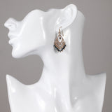 European and American fashion crystal fringed water drop hollow earrings