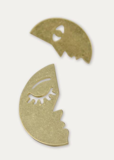 Face Pattern Moon earrings