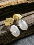 Silver Flower Pattern Earrings
