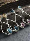 Rhombus Rough Quartz Earrings