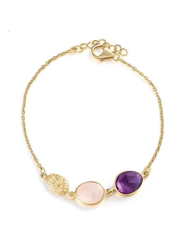 Rose Quartz Diamond Bracelet