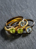 Silver Green&White Ring