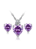 Heart Pattern Necklace&Earrrings Set