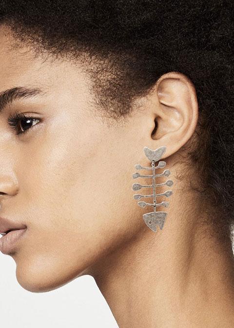 Gold&Silver Fishbone Earrings