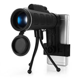 40X60 Portable Monocular Telescope Phone Clip Tripod