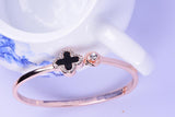 Four-leaf clover rose gold bracelet