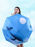 Sea Whale Pattern Folding Umbrella