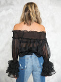 Perspective Chiffon Collar Top