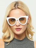 Retro Large Frame Cat's Eye Sunglasses