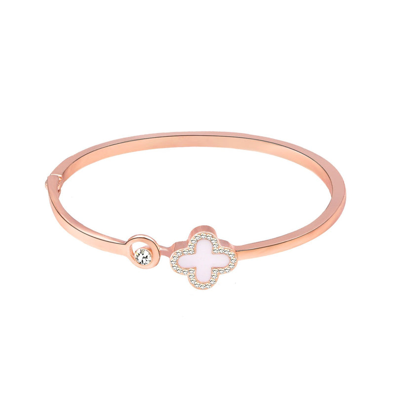 Four-leaf clover rose gold bracelet