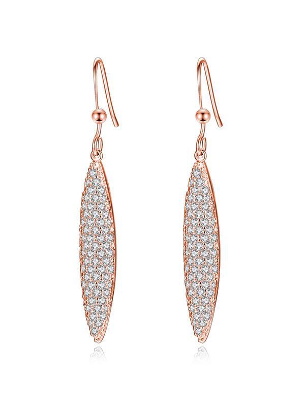 Shuttle-shaped Diamond Earrings