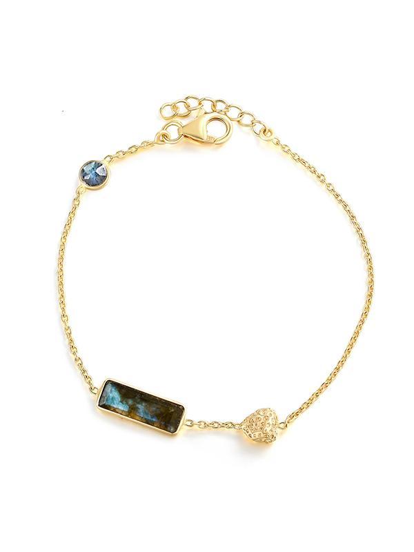Silver&Natural Labradorite Bracelet