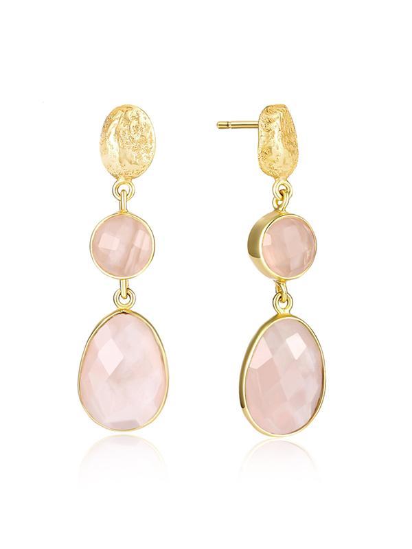 Pink Crystal Drop Earrings