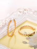 Full Zircon Round Earrings
