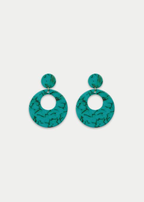 Light Blue Circle Earrings