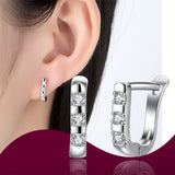 Fashion 2018 New U-Shape Earrings for Women AAA Cubic Zirconia Jewelry Best Gifts Femme Bijoux Wholesale