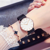 Simple White Dial Nylon Strap Women's Watch