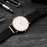 Simple White Dial Nylon Strap Women's Watch