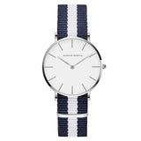 Simple White Dial Nylon Strap Women's Watch