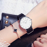 Simple White Dial Nylon Strap Women's Watch