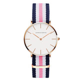 Simple White Dial Nylon Strap Women's Watch