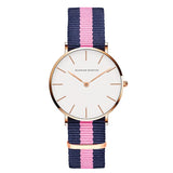 Simple White Dial Nylon Strap Women's Watch