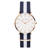 Simple White Dial Nylon Strap Women's Watch