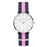 Simple White Dial Nylon Strap Women's Watch