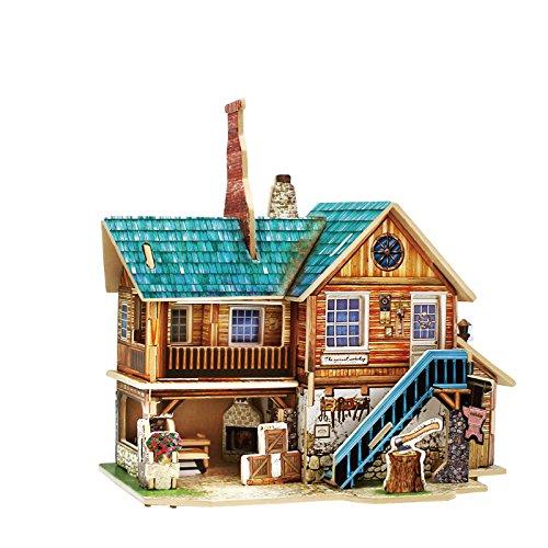 F&S Miniature Wooden Arts and Crafts Store, Creative Model Building DIY Dollhouse Kit or Toys for Adults or Kids